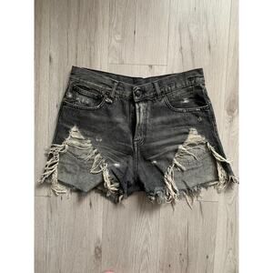 R13 Distressed Denim Shorts Size 28